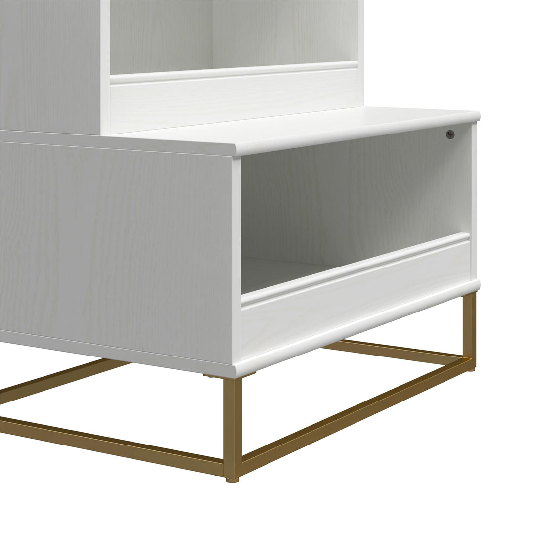 Charlie 3 Piece TV Stand and Toy Storage Organizer Bookcase Bundle - White
