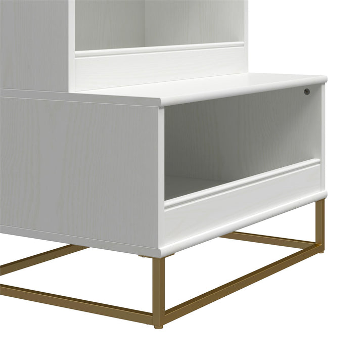 Charlie 3 Piece TV Stand and Toy Storage Organizer Bookcase Bundle - White
