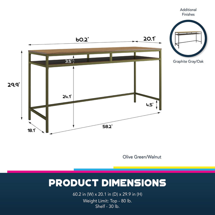 Systembuild Evolution Shadwick Computer Desk, Graphite Gray/Oak - Graphite Grey