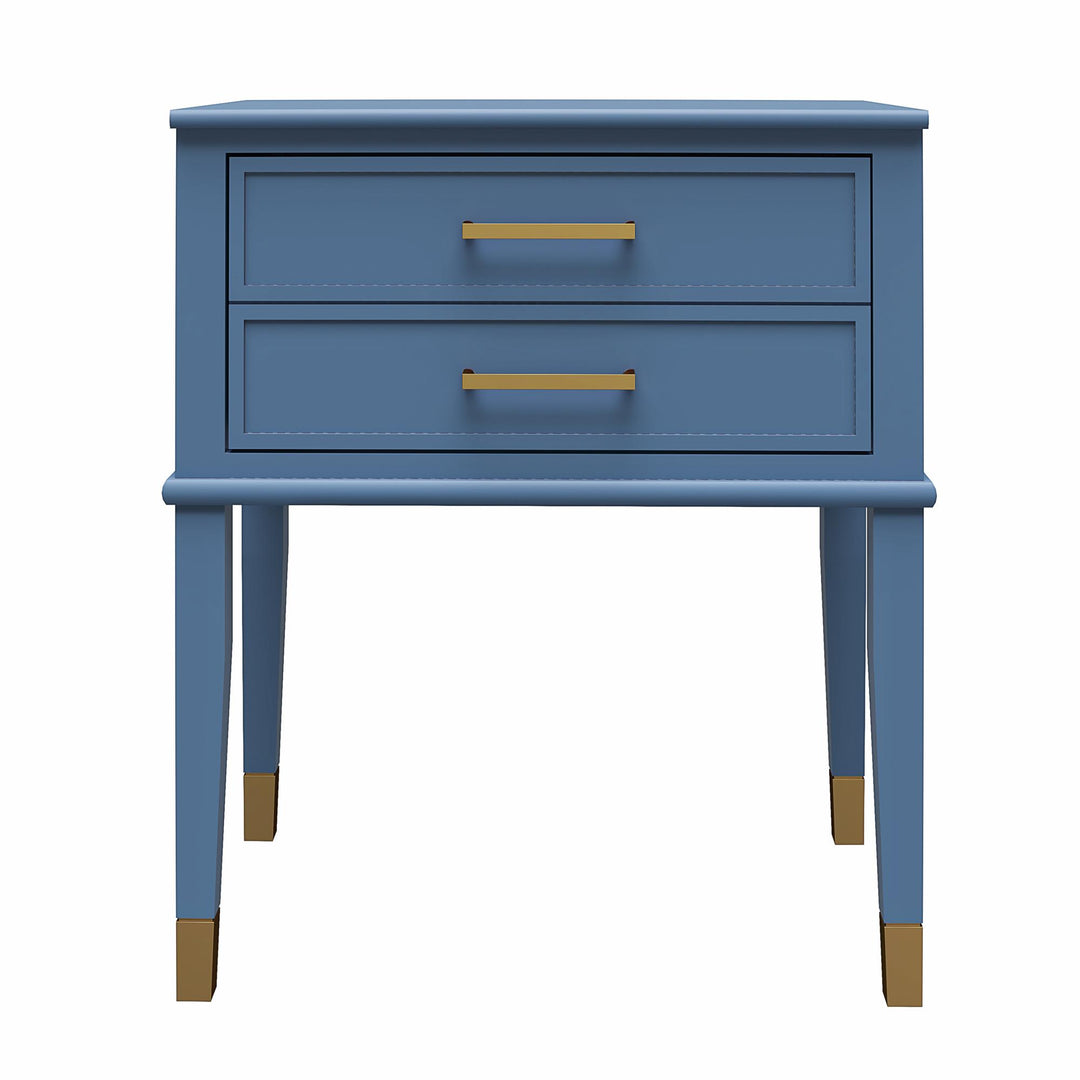 Westerleigh 2 Drawer Nightstand End Table  -  Stone Blue 