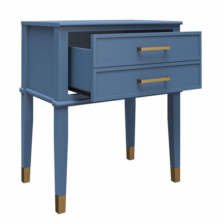 Stylish Nightstand with Two Drawers -  Stone Blue 