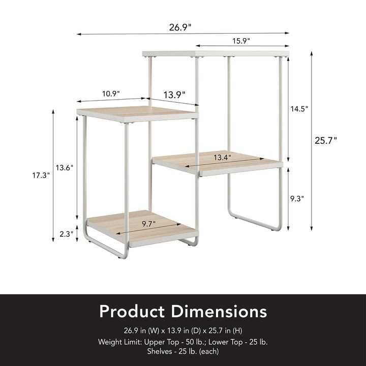 Durable Engineered Wood and Powder Coated Metal Construction - Natural