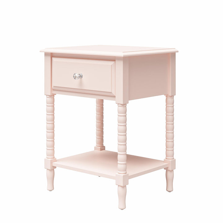 Nightstand with storage for modern bedroom -  Pale Pink