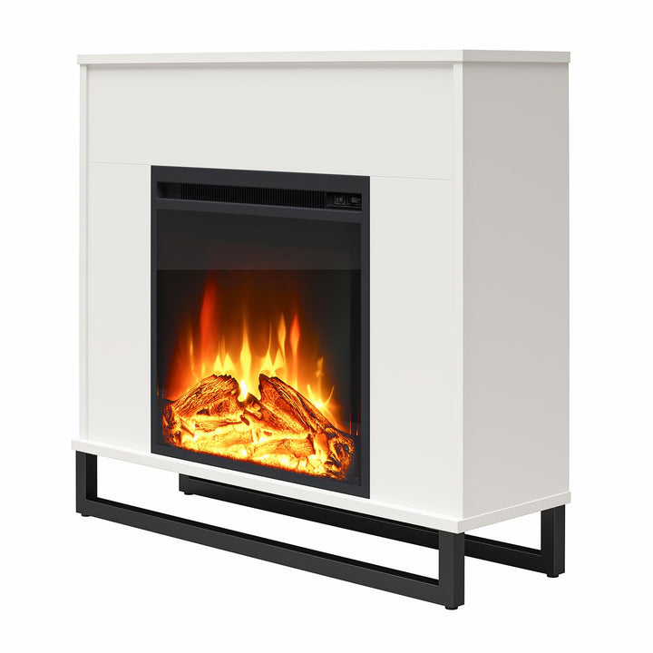 modern Electric Fireplace Mantel - White