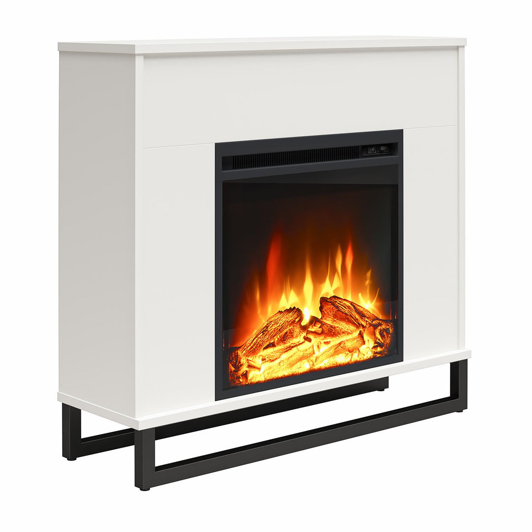 Electric Fireplace Mantel - White