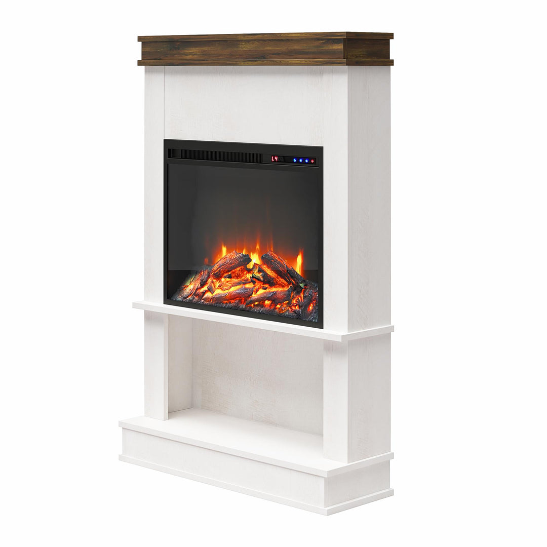 Fireplace with open shelf for decor -  Ivory Oak