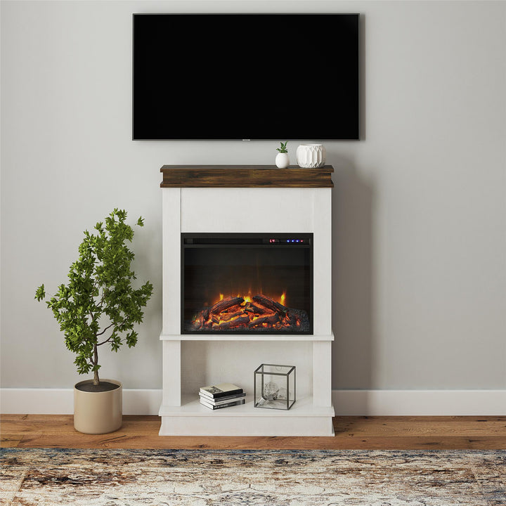 Mateo electric fireplace designs -  Ivory Oak