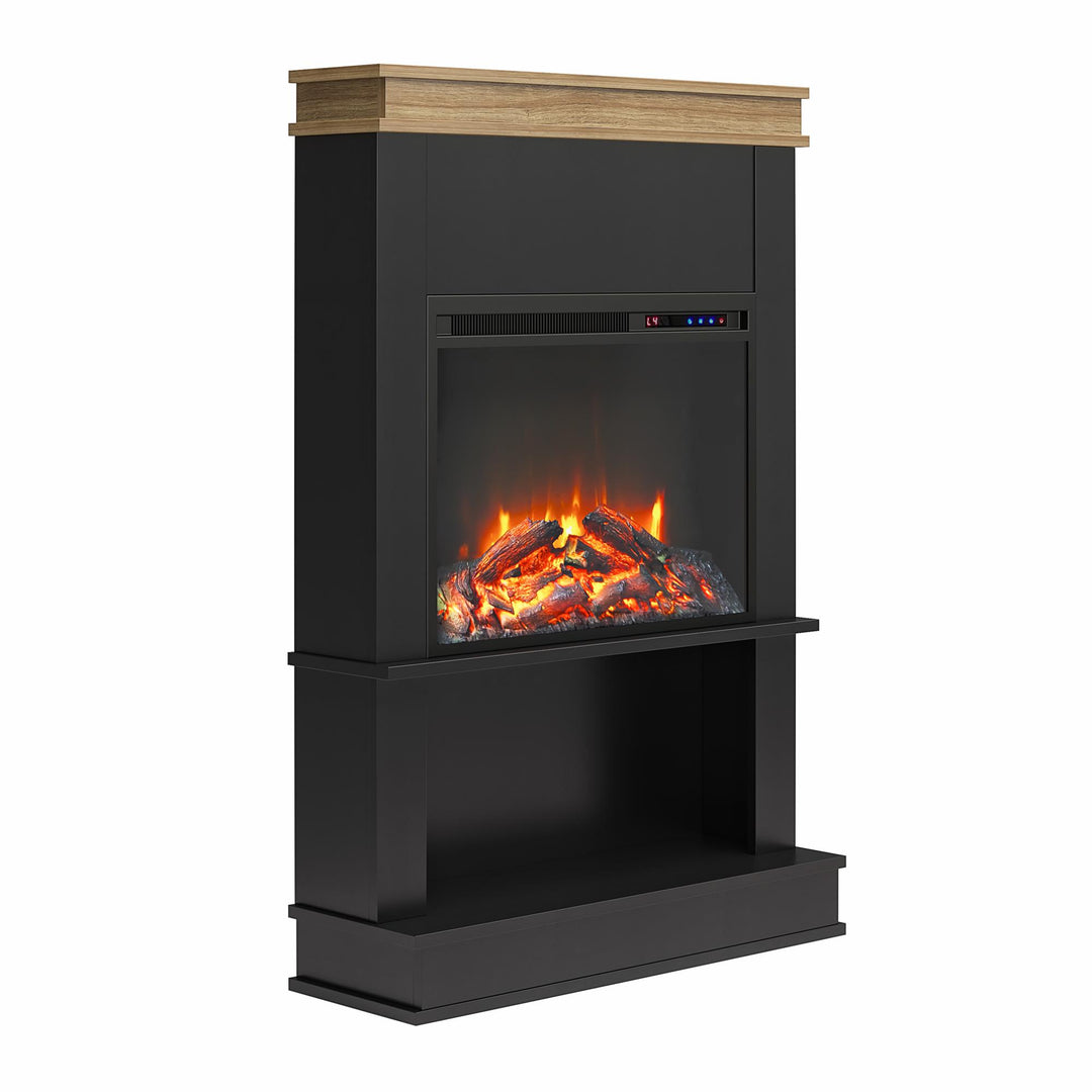 Mateo fireplace and mantel combo -  Black