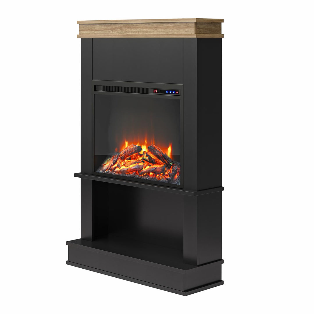 Fireplace with open shelf for decor -  Black