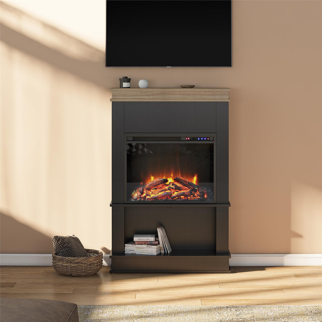 Mateo electric fireplace designs -  Black