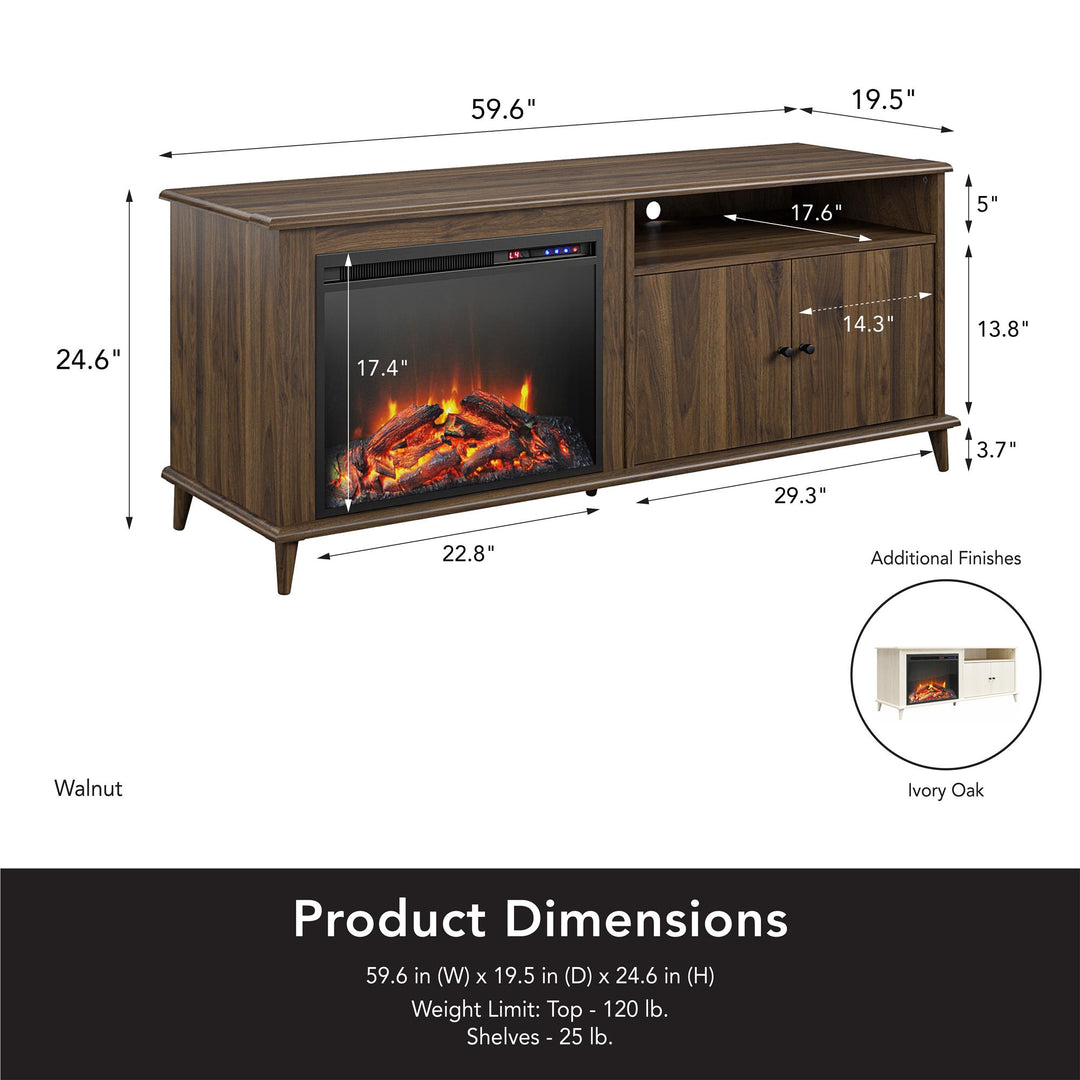 Farnsworth Fireplace TV Stand for TVs up to 65" - Columbia Walnut