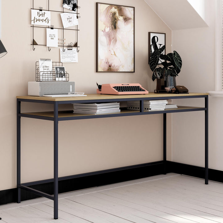 Bentley Computer Desk with Shelf Storage - Navy