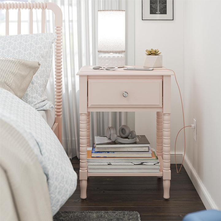 Stylish Rowan Valley nightstand for bedroom -  Pale Pink