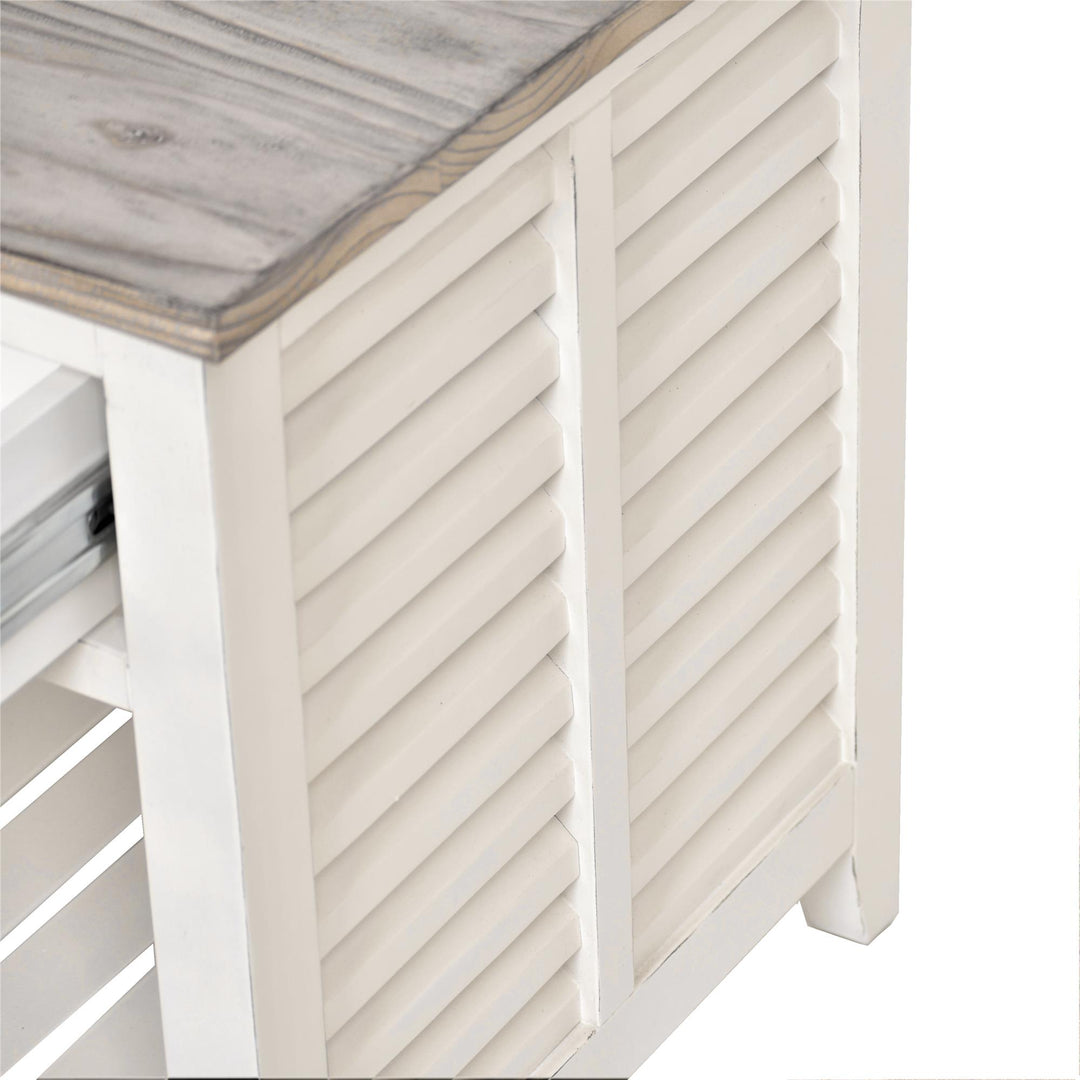End Table with drawer - White / Grey