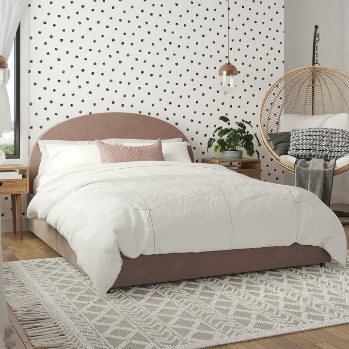 Stylish upholstered bed with storage online -  Blush  -  Full