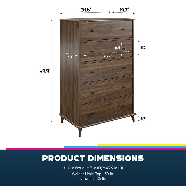 Farnsworth 5 Drawer Dresser - Ivory Oak - 5 Drawer