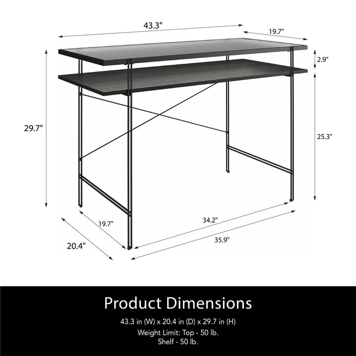 Compact Desk Design Ideal for Smaller Spaces - Black Oak