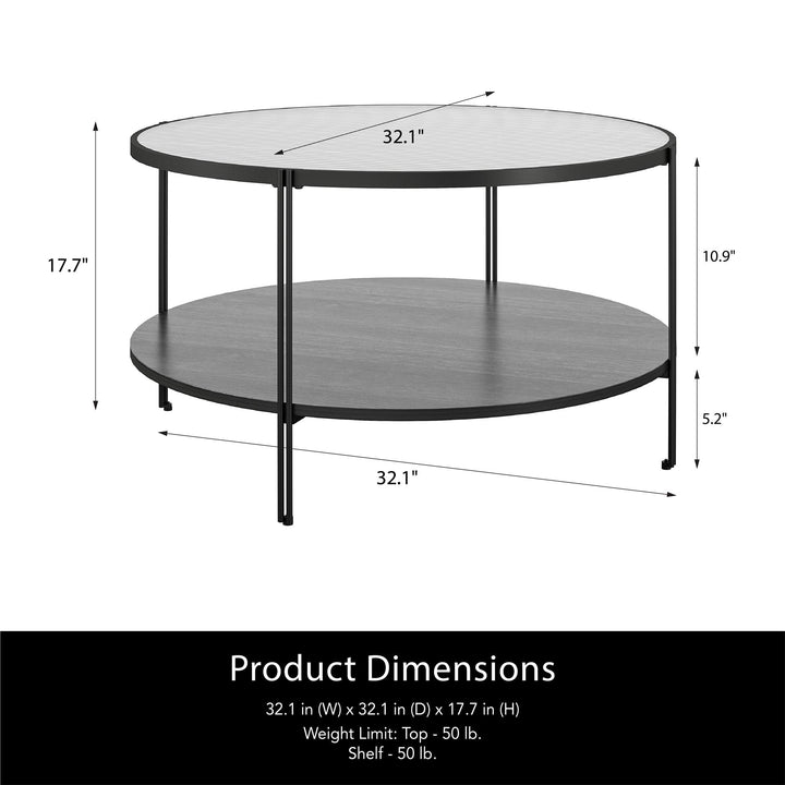 Laminated Particleboard Coffee Table with Woodgrain Finish - Black Oak