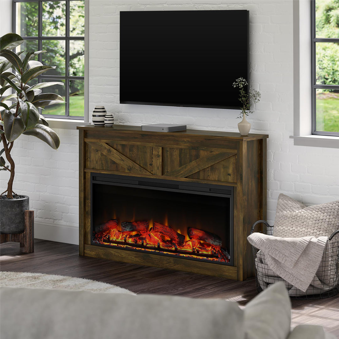 Farmington modern farmhouse fireplace -  Century Barn Pine