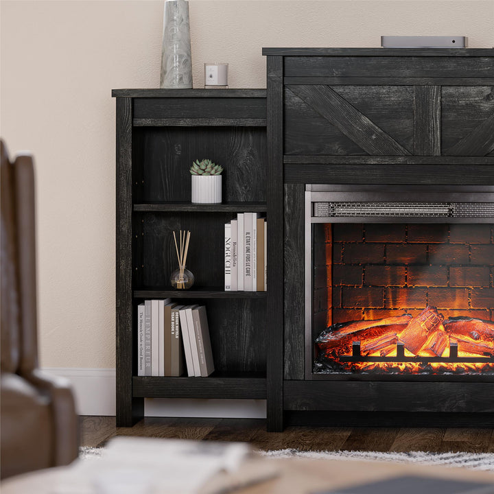 Electric heater and bookcase combo -  Black Oak