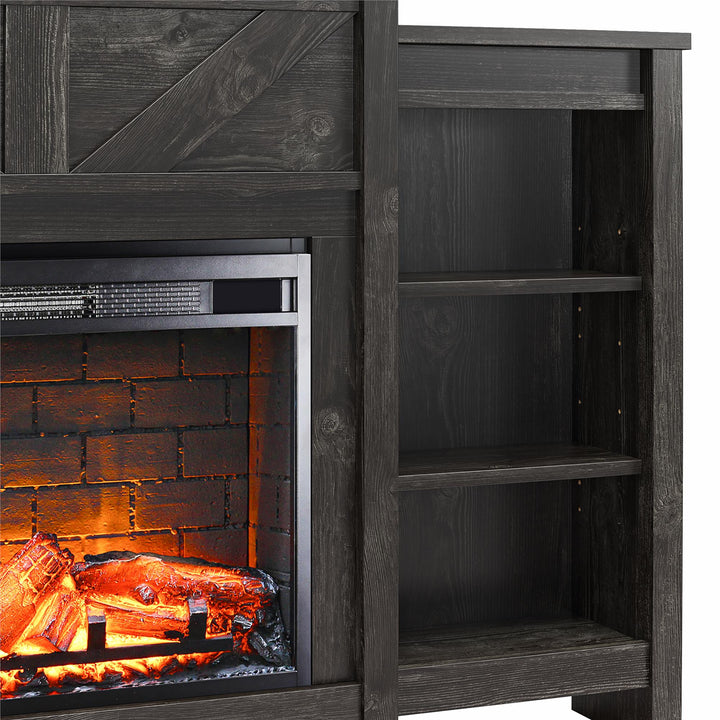 Multi-function fireplace and storage unit -  Black Oak