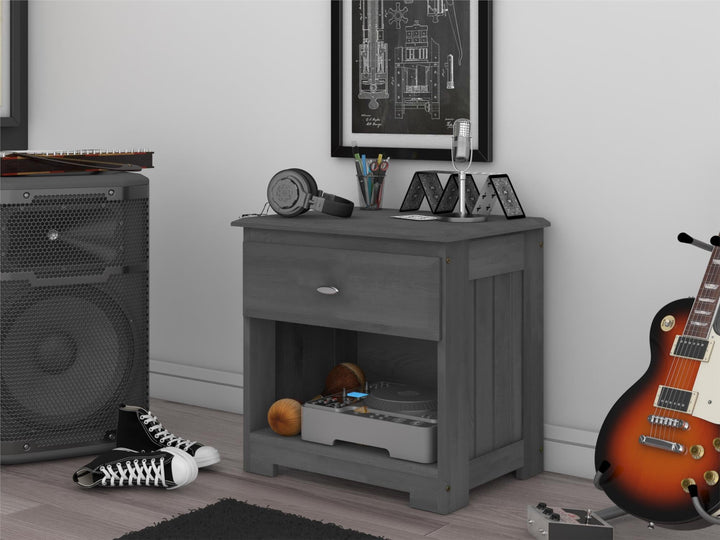 The Savannah 1 Drawer Nightstand - Charcoal