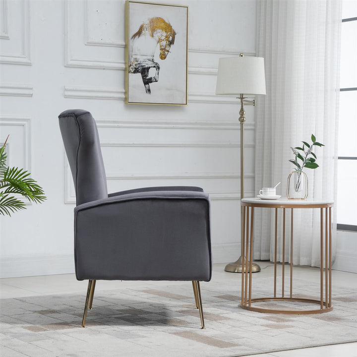 gold velvet wingback chair - N/A