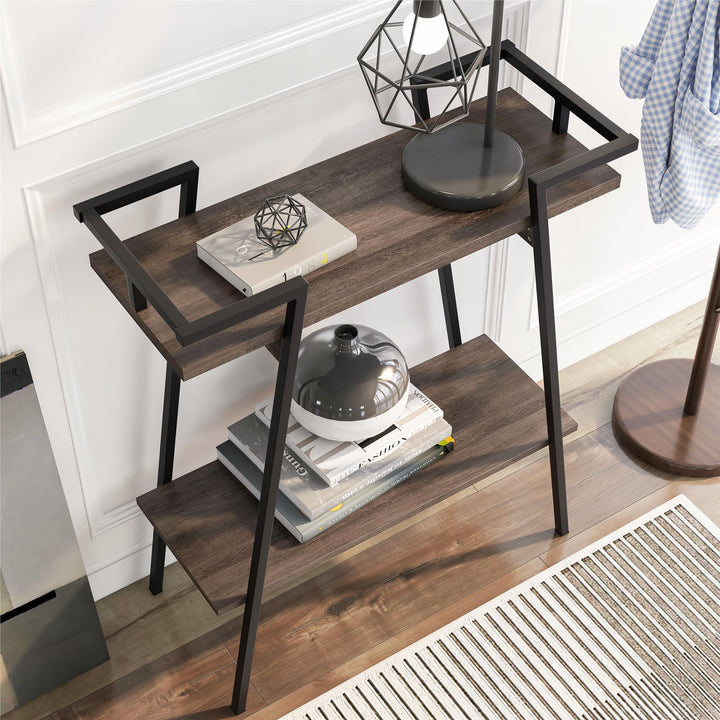 console table with metal legs - Walnut