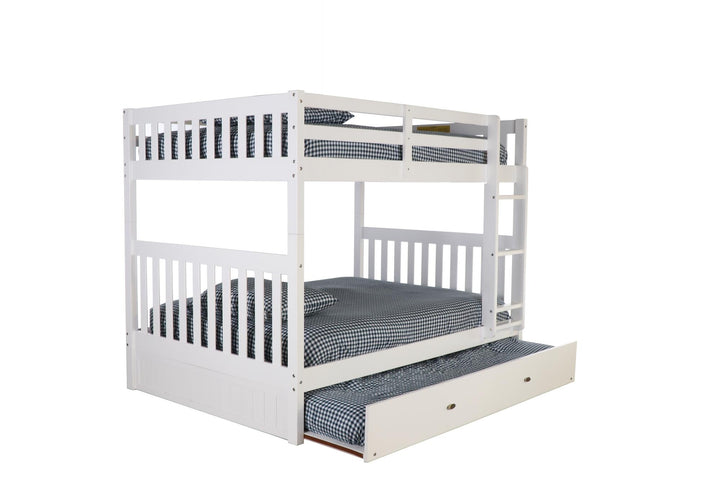 Double bunk with trundle sleeper -  White