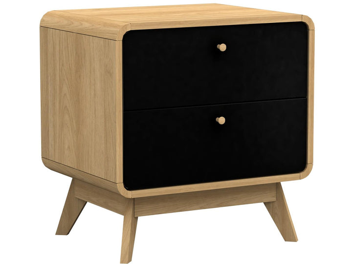Leva Scandinavian Style 2 Drawer Nightstand - Light Oak