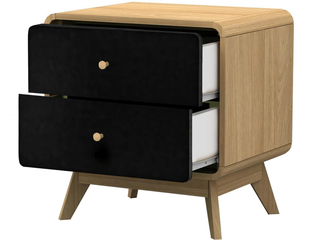 Leva Scandinavian Style 2 Drawer Nightstand - Light Oak