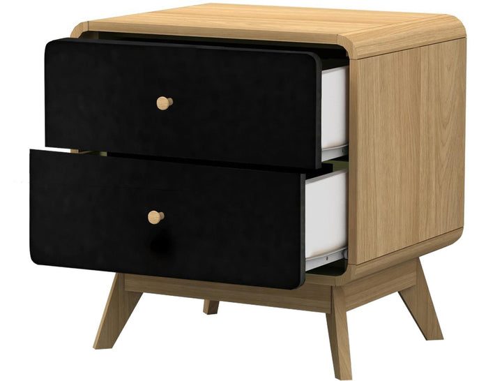 Leva Scandinavian Style 2 Drawer Nightstand - Light Oak