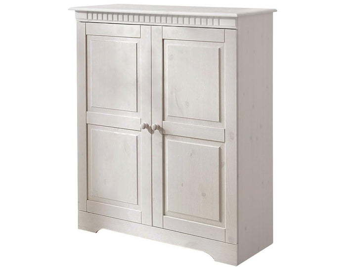 Cubrix Solid Wood 2 Door Closed Storage Cabinet - White