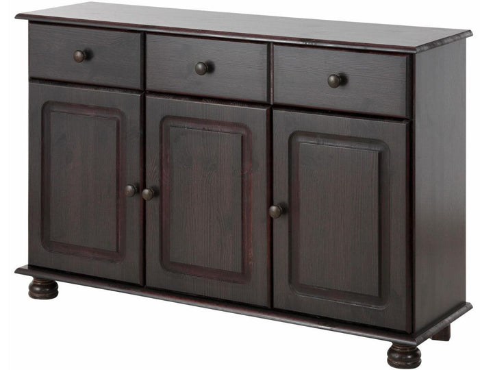 Chester Sideboard with 3 Drawers and 2 Cabinets - Rich Brown