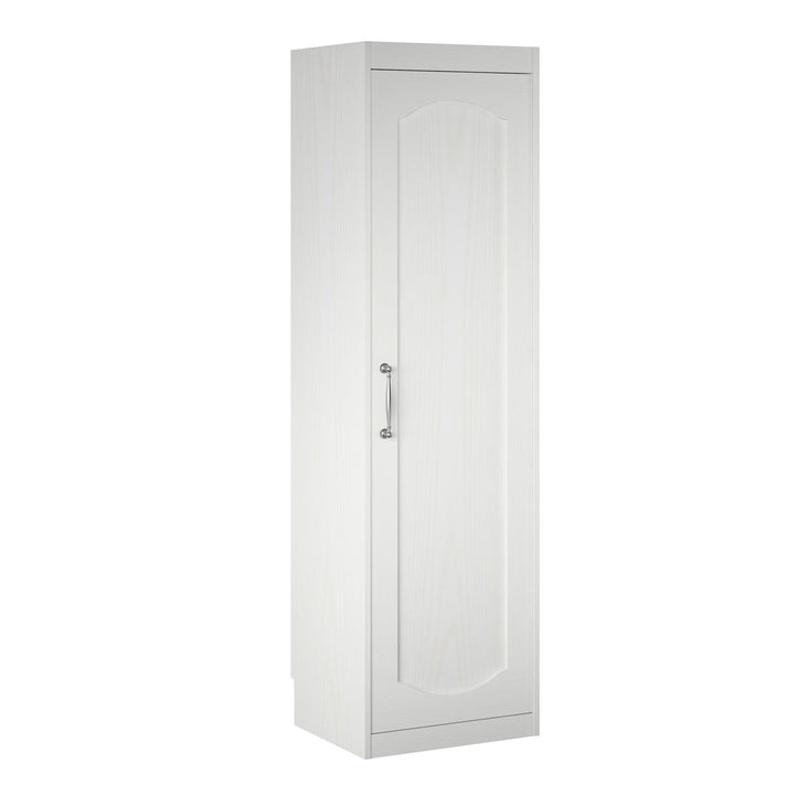 Fashionable wardrobe with side storage -  White