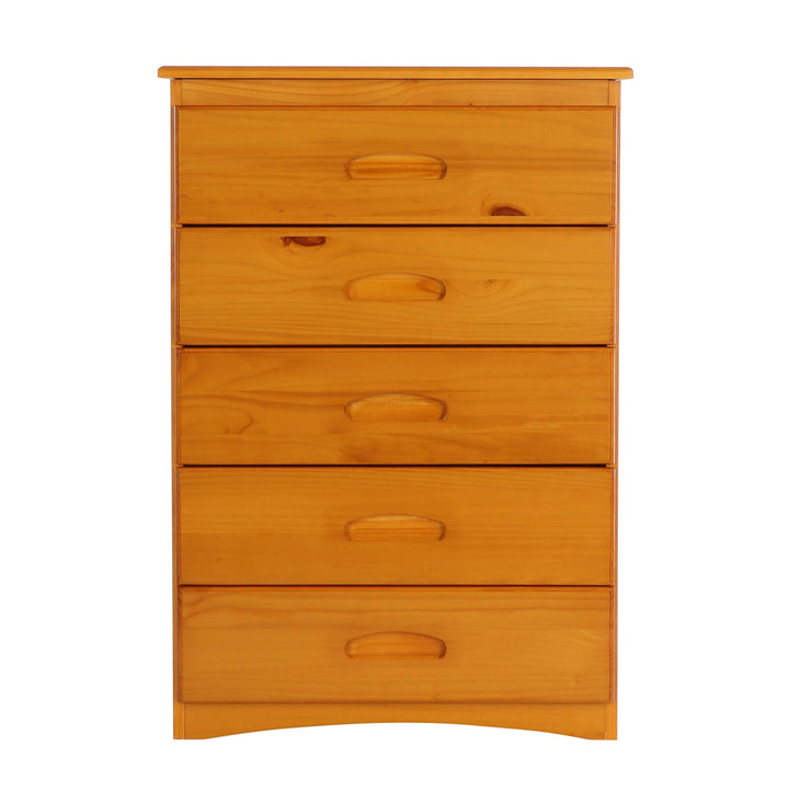 Tall wodden 5 drawer cabinet - Honey