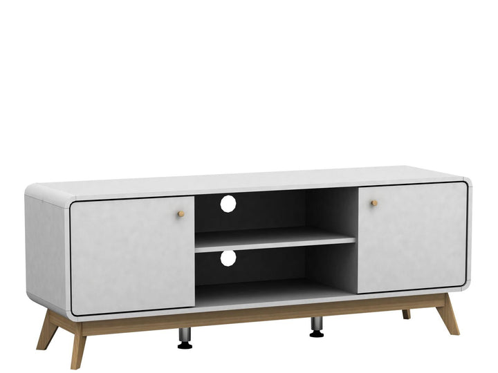 Leva Media Console TV Stand with Storage - White