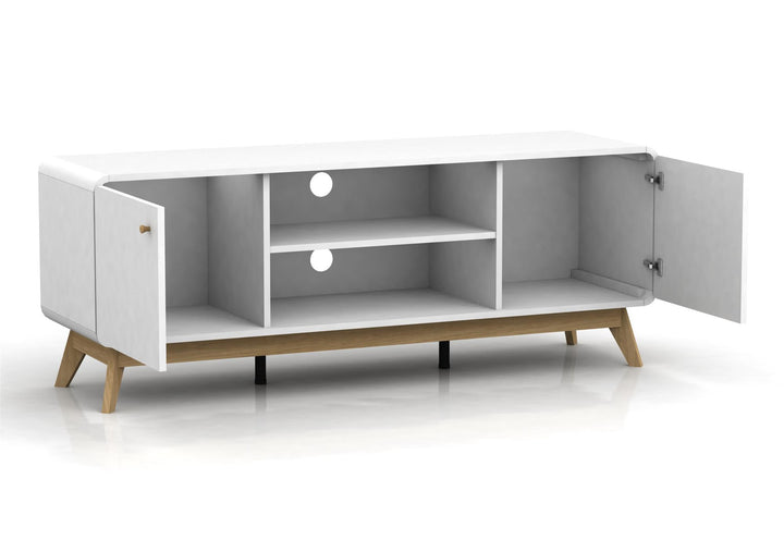 Leva Media Console TV Stand with Storage - White