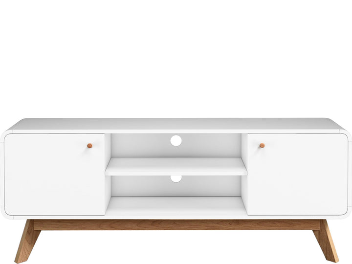 Leva Media Console TV Stand with Storage - White