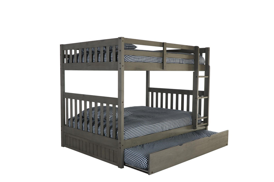 wood full over full bunk beds - Charcoal