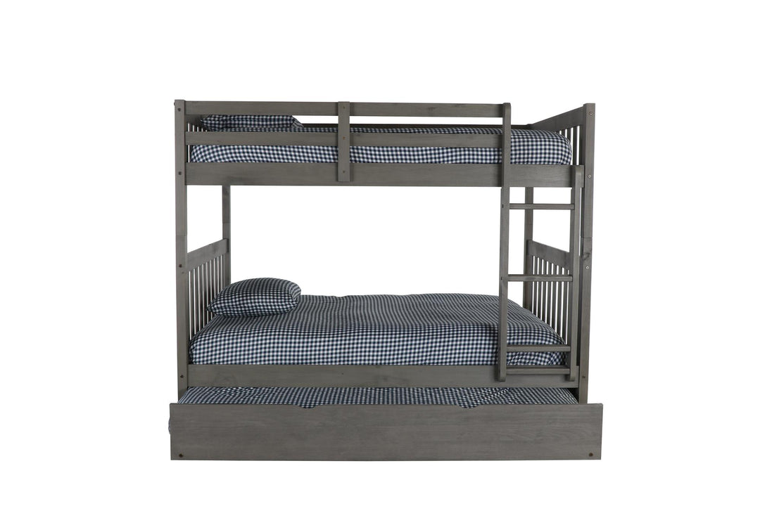 The Savannah Full over Full Bunk Bed with Trundle - Charcoal