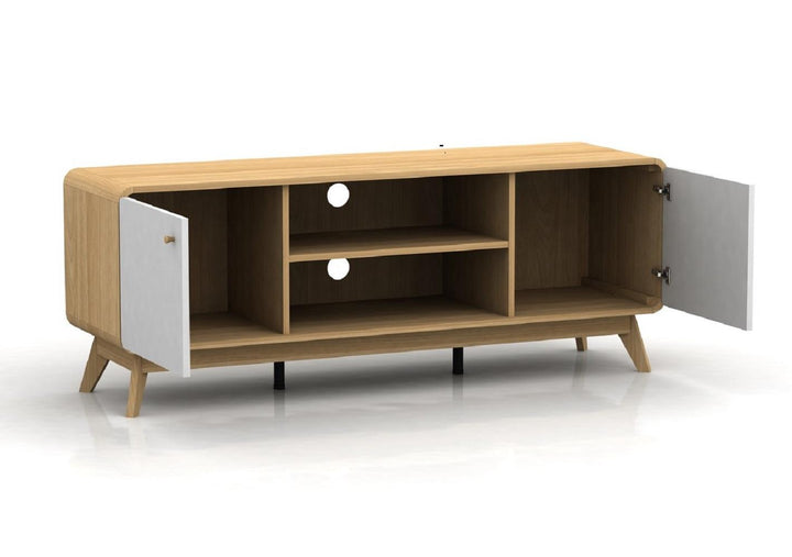 Leva Media Console TV Stand with Storage - Oak