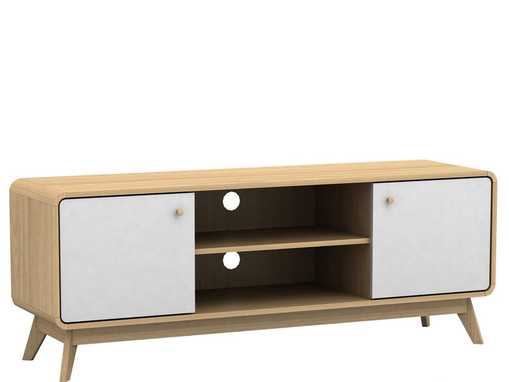 Leva Media Console TV Stand with Storage - Oak