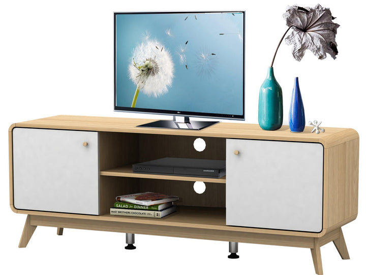 Leva Media Console TV Stand with Storage - Oak