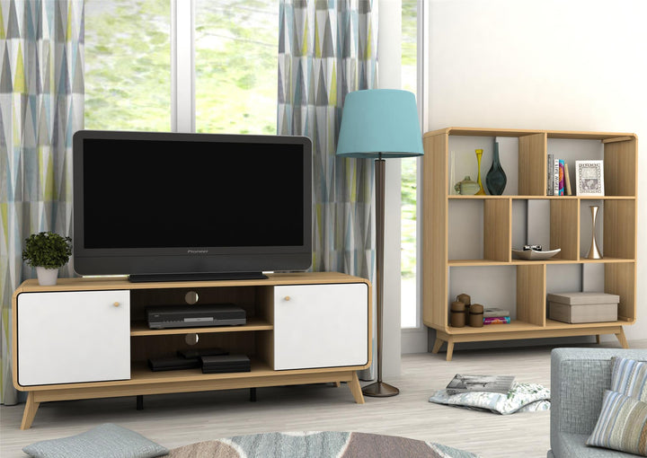 Leva Media Console TV Stand with Storage - Oak