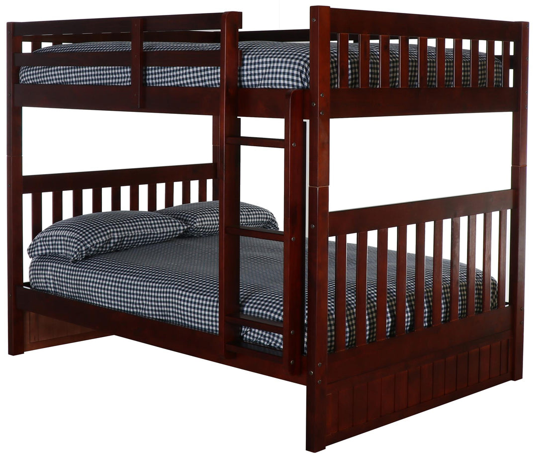 Complete full size bunk beds - Merlot