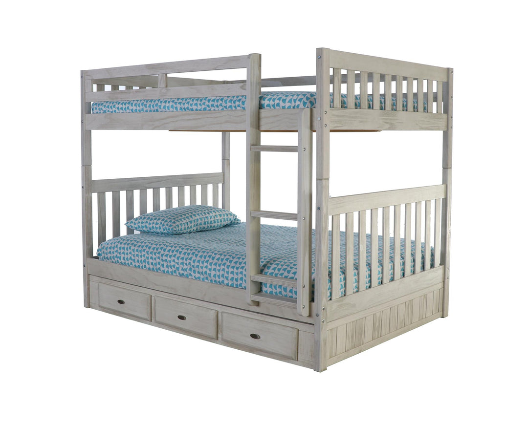 Two-layer full bed bunk with under-drawer storage - Ash