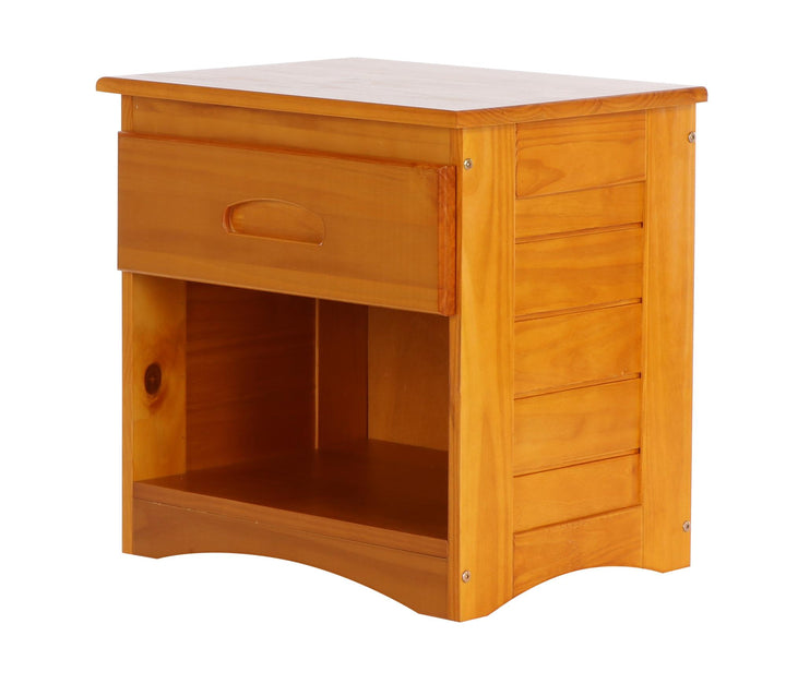 Contemporary one drawer nightstand - Honey