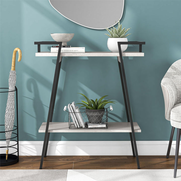 2 open shelves console table - White Oak