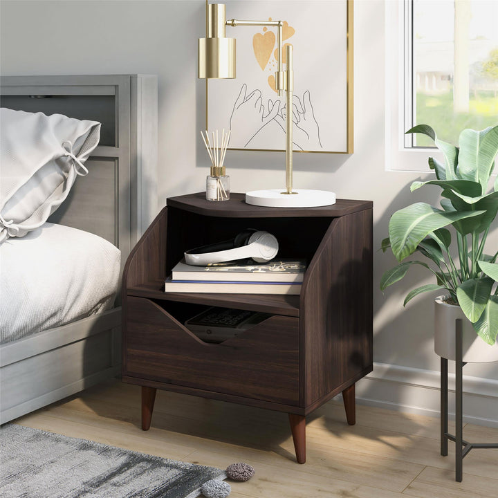 open shelf nightstand - Dark Brown